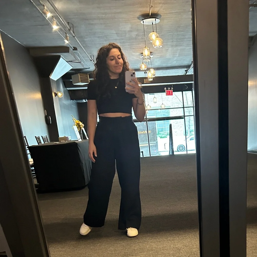 Abercrombie Curve Love Sloane Tailored Wide Leg Pant - Picture 3 of 3